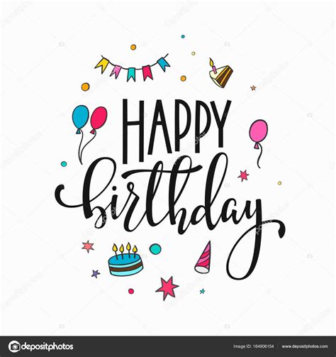 Happy Birthday Lettering Typography Stock Vector By ©lenaro 164906154