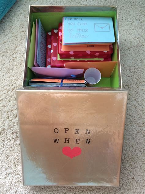 Finding the right gift for that special someone can be a project in and of itself. Open when letters box with small presents. Very cute idea ...