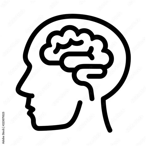 Human Think Brain Icon Outline Human Think Brain Vector Icon For Web