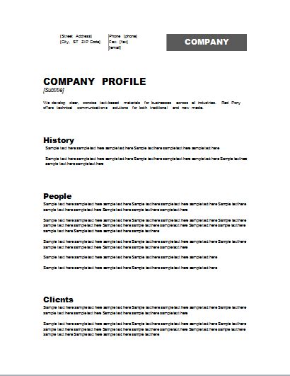 Company Profile Word Template Cabai