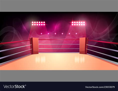 Background Of Boxing Ring Illuminated Royalty Free Vector