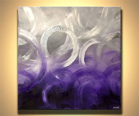Modern Purple Silver Abstract Painting 40 X 40 By