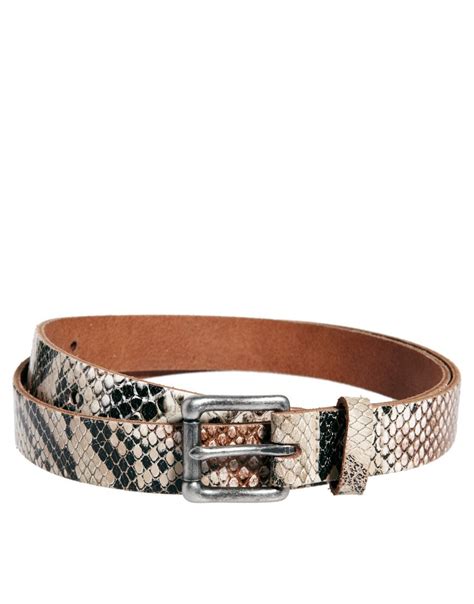 Snake Print Leather Belt 2543