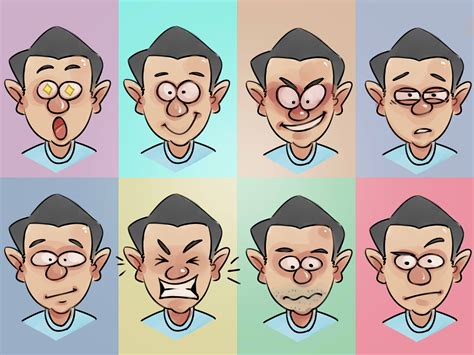One just needs to practice and experiment with different shapes and combinations. How to Draw a Cartoon Face (Emotions): 3 Steps (with Pictures)