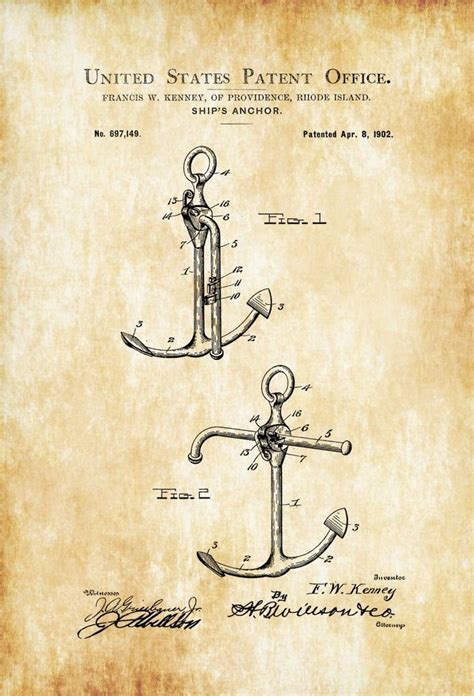 ship s anchor patent print vintage anchor anchor art ship anchor boat anchor vintage canvas