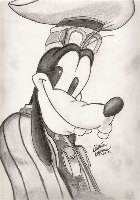 A Drawing Of Mickey Mouse With A Hat On His Head