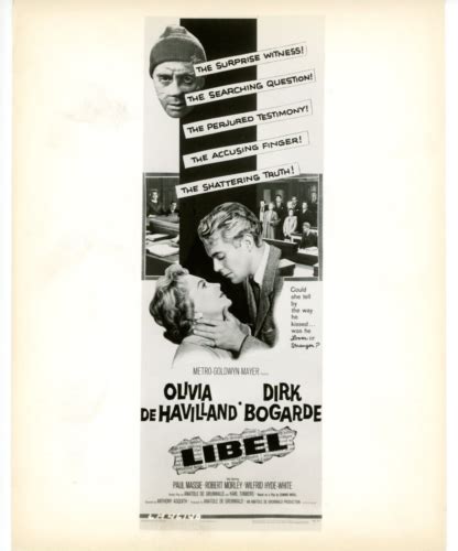 Vintage 8x10 Photo Of Poster Art Libel Film Dirk Bogarde Olivia De