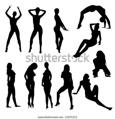 Silhouettes Girls Sexual Poses Without Clothes Stock Vector Royalty Free 14291251