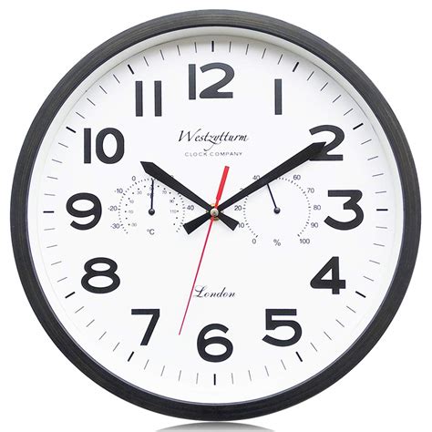 Buy Westzytturm 12 Inch Indoor Outdoor Modern Wall Clock With