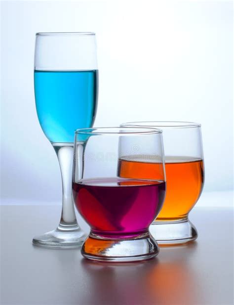 Three Glasses With Drinks Stock Image Image Of Glass 12579603