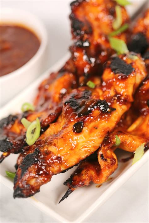 Clean the grates of a gas or charcoal grill (or use an indoor grill pan). Easy Sticky Chicken Skewers | An easy grilled chicken ...