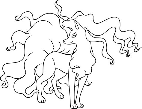 Drawing Alolan Ninetales Of The Pokémon Sun And Moon Coloring Page