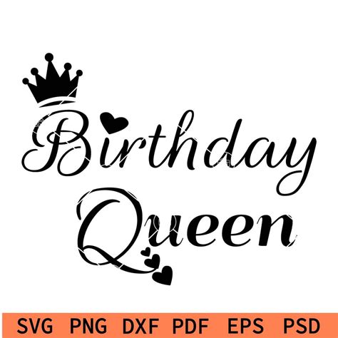 Birthday Queen Crown And Heart Symbol Svg Crown Birthday Queen Svg