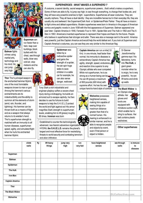 Superheroes Worksheet Free Esl Printable Worksheets Made By Teachers