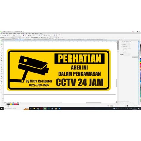 Jual Sticker Stiker Label CCTV Ukuran 25 Cm X 10 Cm Bahan Vinyl Anti