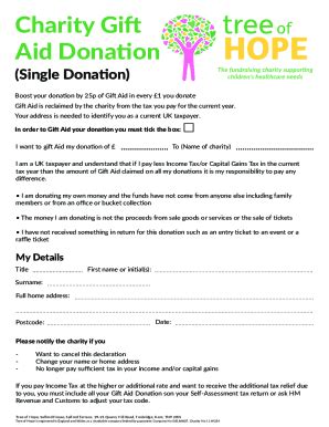 Fillable Online Charity Gift Aid Declaration Single Donation Paul
