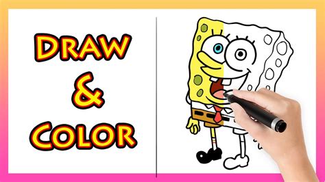 Click the image to enlarge. How to Draw and Colour spongebob squarepants/Easy Step by ...