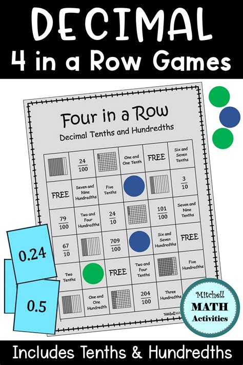 Set Of Decimal Recognition “four In A Row” Games Games For Tenths