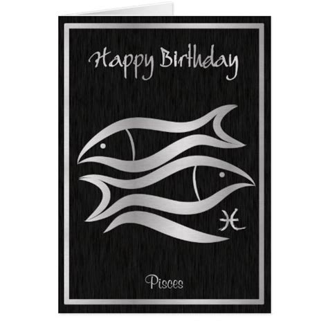 Happy Birthday Pisces Elegant Horoscope Card Zazzle