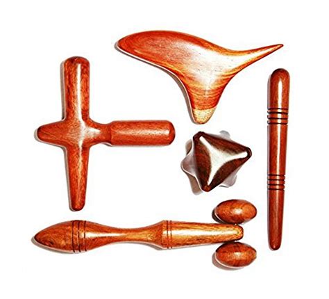 Set 5 Pcs Reflexology Thai Massage Wooden Stick Hand And Foot Massage Tool Massager Red Wood In