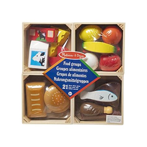 Melissa And Doug Food Groups 21 Wooden Pieces And 4 Crates Wantitall