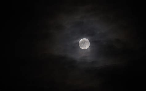 Download Wallpaper 3840x2400 Full Moon Moon Clouds Night Bw 4k