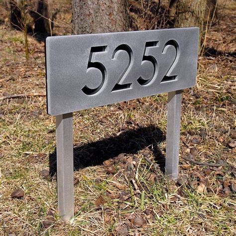 Modern House Numbers Custom Modern Horizontal Address Yard Sign