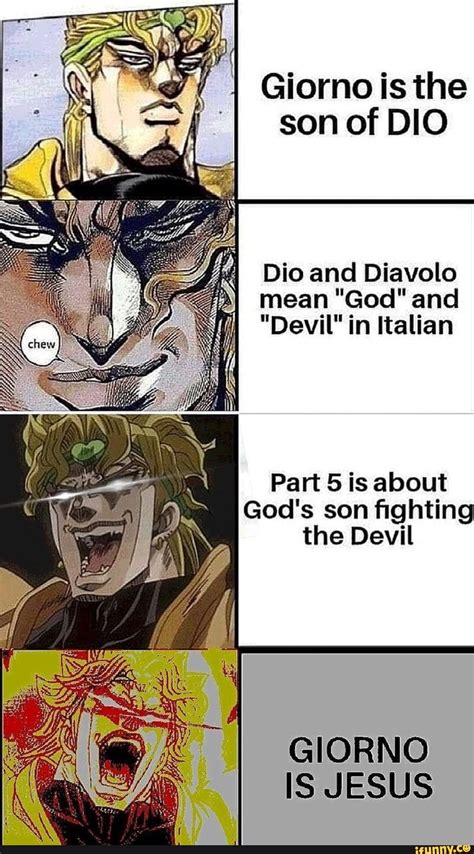 Giorno Is The Son Of Dio Dio And Diavolo Mean God And Devil In