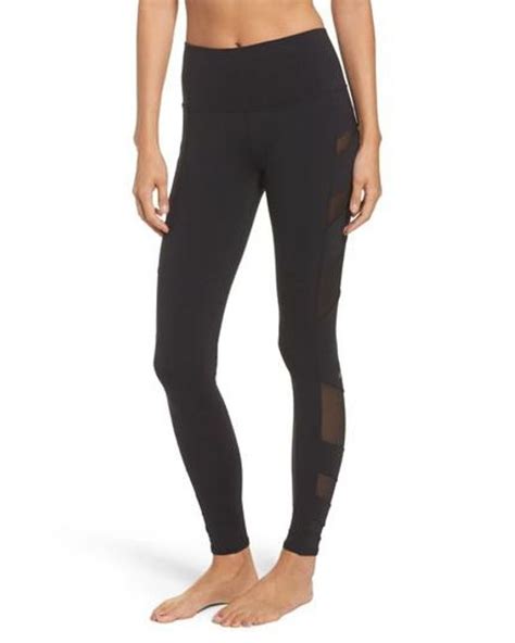 Alo Yoga Block High Waist Mesh Inset Leggings In Black Lyst