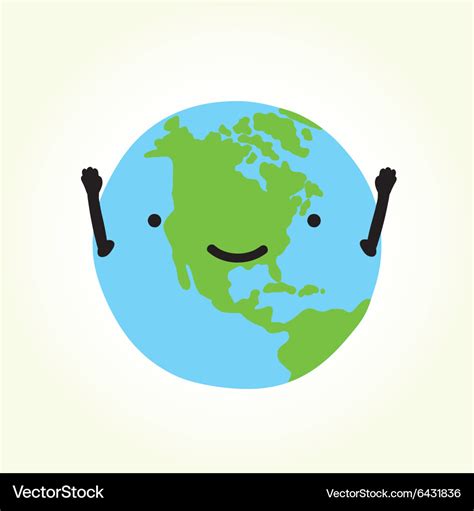Happy Planet Earth Royalty Free Vector Image Vectorstock