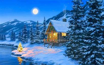 Cabin Winter Christmas Xmas Holidays Desktop Wallpapers