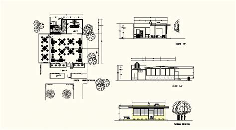 Coffee Bar Elevation And Section Cad Drawing Details Dwg File Cadbull