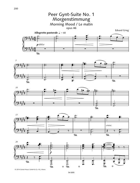 Peer Gynt Suite No 1 Sheet Music Edvard Grieg Piano Duet