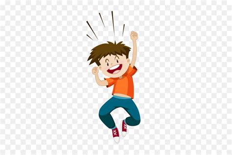 Cartoon Royalty Free Child Illustration Excited Boy Jumping Vector
