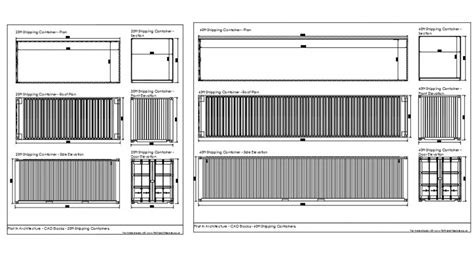 Shipping Containers Front 2d Model Details Dwg File Cadbull