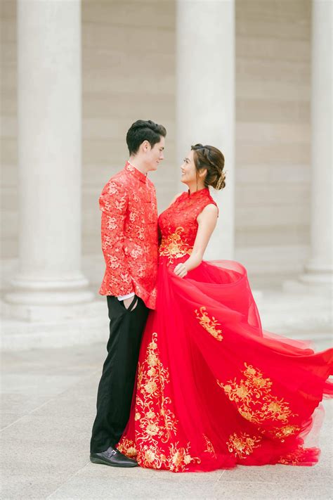 Mindy Bespoke Dress Modern Red And Gold Chinese Wedding Dress East