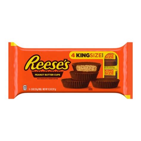 Reeses Milk Chocolate Peanut Butter Cups Candy King Size Packs 4 Ct 28 Oz Qfc