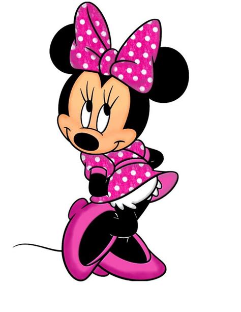 Minnie Mouse Iron On Transfer Pink Polka Dot Dress N Bow Both For White Light And All Color