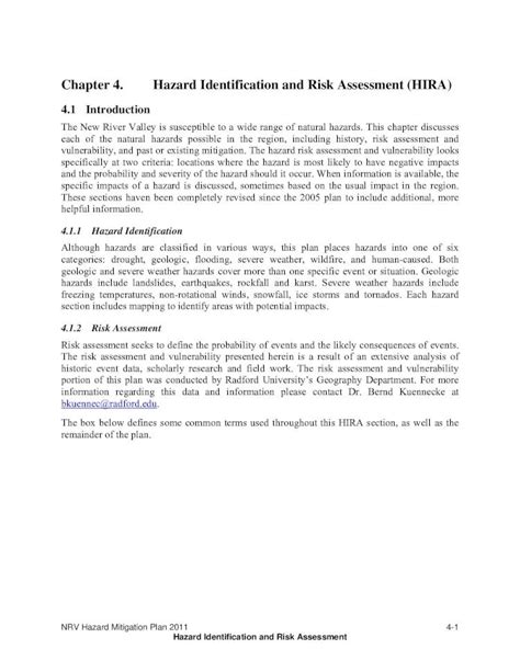 Pdf Chapter Hazard Identification And Risk Assessment Hira
