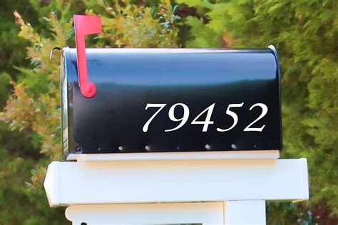 The tall home address numbers are easy to apply decal or can be on a house number plaque. Reflective House Numbers Many Sizes Reflective Mailbox ...