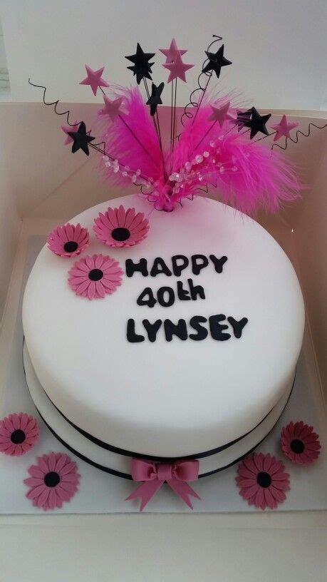 Hot Pink And Black 40th Birthday Cake Birthday Cake 40th Birthday Cakes Cake Creations