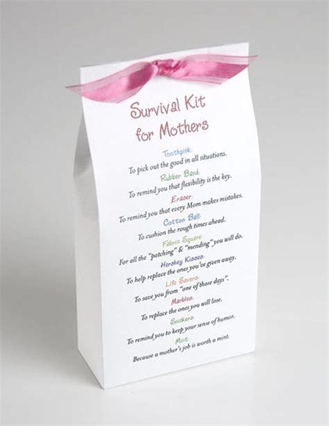 Survival Kit For Mothers Printable Pdf Etsy Mom Survival Kit Survival Kit Ts New Mom