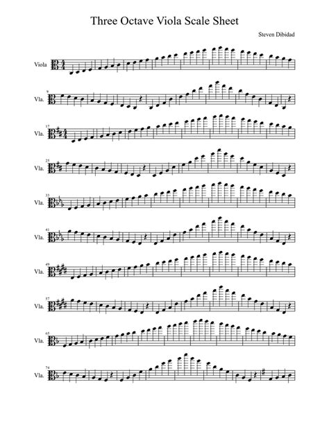 Three Octave Viola Scale Sheet Sheet Music Download Free In Pdf Or