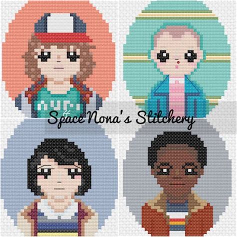 Stranger Things Kids Cross Stitch Pattern Downloadable Pdf Etsy