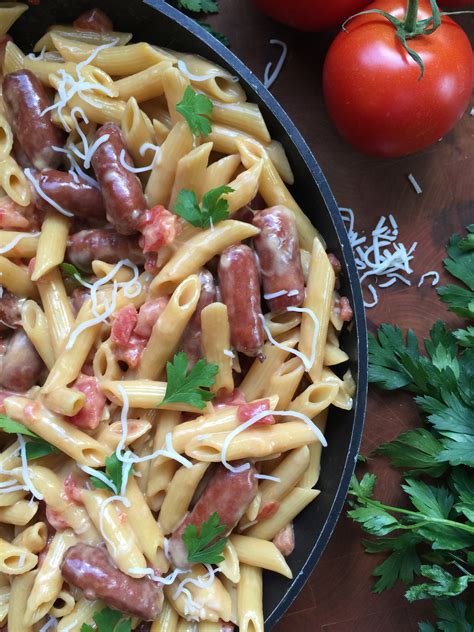 Add mushrooms, garlic and seasonings. One Pot Cheesy Smoked Sausage Pasta - The Shirley Journey