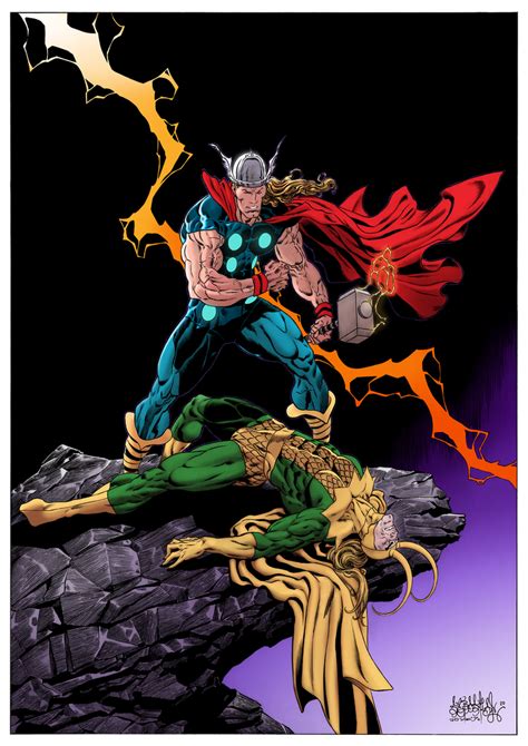 Thor Vs Loki Color By Garnabiuth On Deviantart
