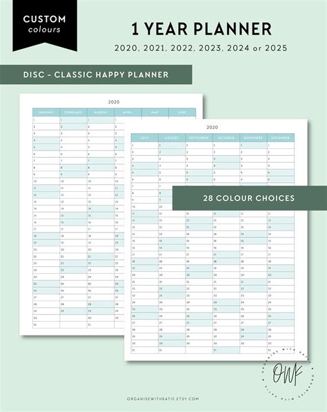 Classic Happy Planner 2020 2021 2022 2023 2024 2025 1 Etsy