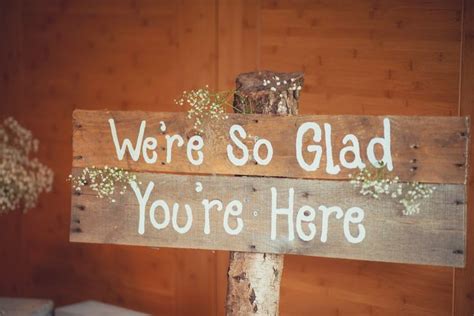Were So Glad Youre Here Wooden Rustic Welcome Wedding Sign Wedding
