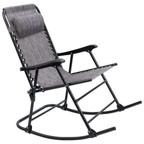 Walnew Zero Rocking Gravity Chair With Headrest Pillow Folding Recliner Foldable Lounge Chair