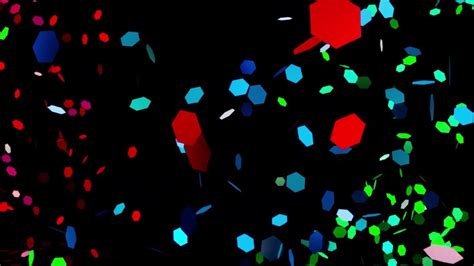 Animated Bursts Pop Of Hexagon Confetti Pieces On Black Background